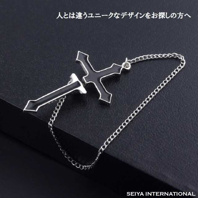 送料無料 ピアス メンズ レディース メンズピアス ピアスメンズ 十字架 クロス チェーン ゴシック ゴスロリ ロリータ V系 パンク 韓国